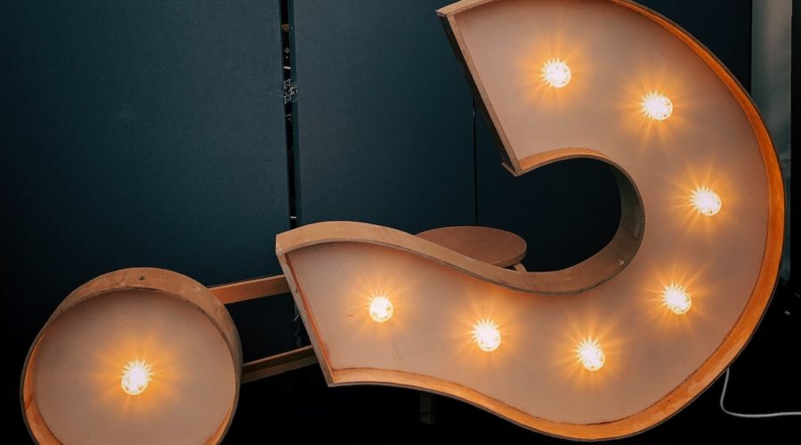Question mark made of lightbulbs